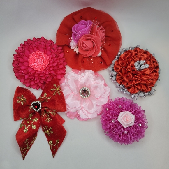 Unfinished DIY Chrismas Hair Bows or Pins, 12 pc - Picture 7 of 10